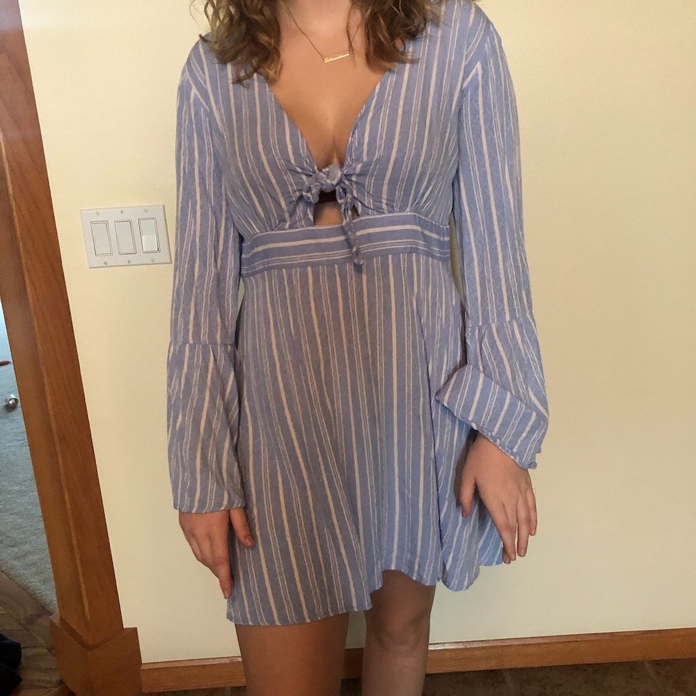 Rue 21 Striped Bell Sleeve Long Sleeve Dress